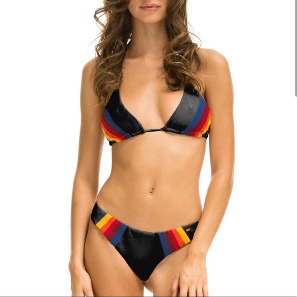 AVIATOR NATION 5 STRIPE BIKINI TOP